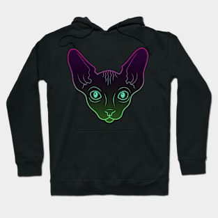 Purple-Green Sphynx Cat Hoodie